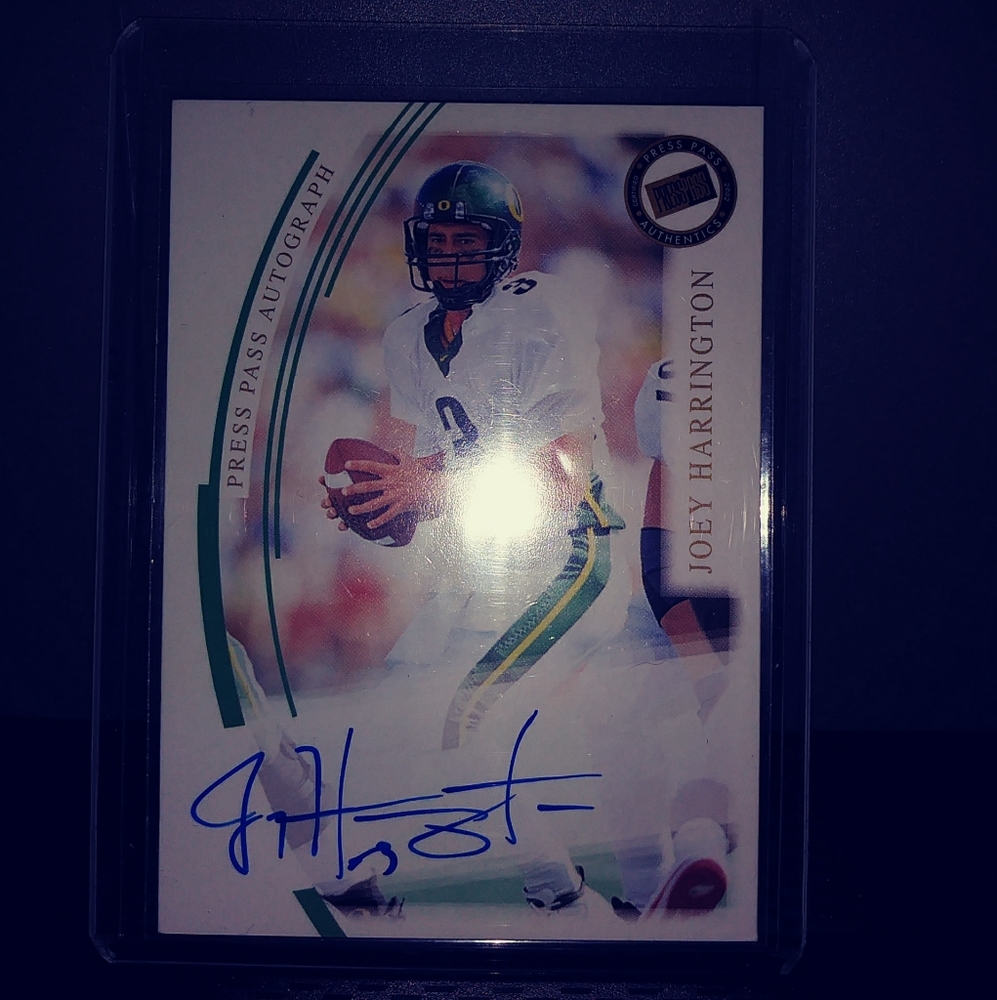 2002 Press Pass, Joey Harrington Rare Autograph